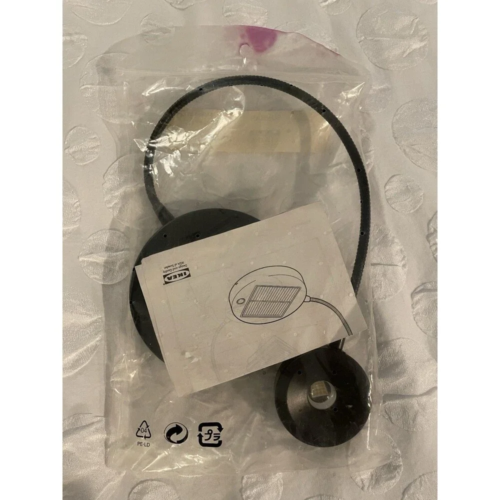 IKEA Sunnan Solar Powered LED Desk Lamp Black Flexible Gooseneck New in Package
